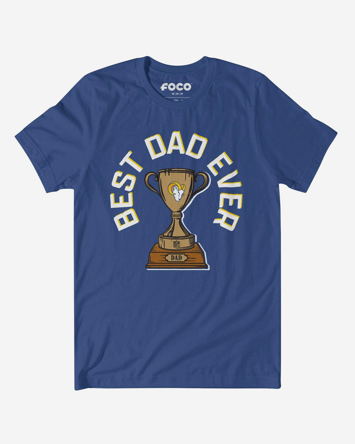 Los Angeles Rams Best Dad Ever Trophy T-Shirt FOCO S - FOCO.com