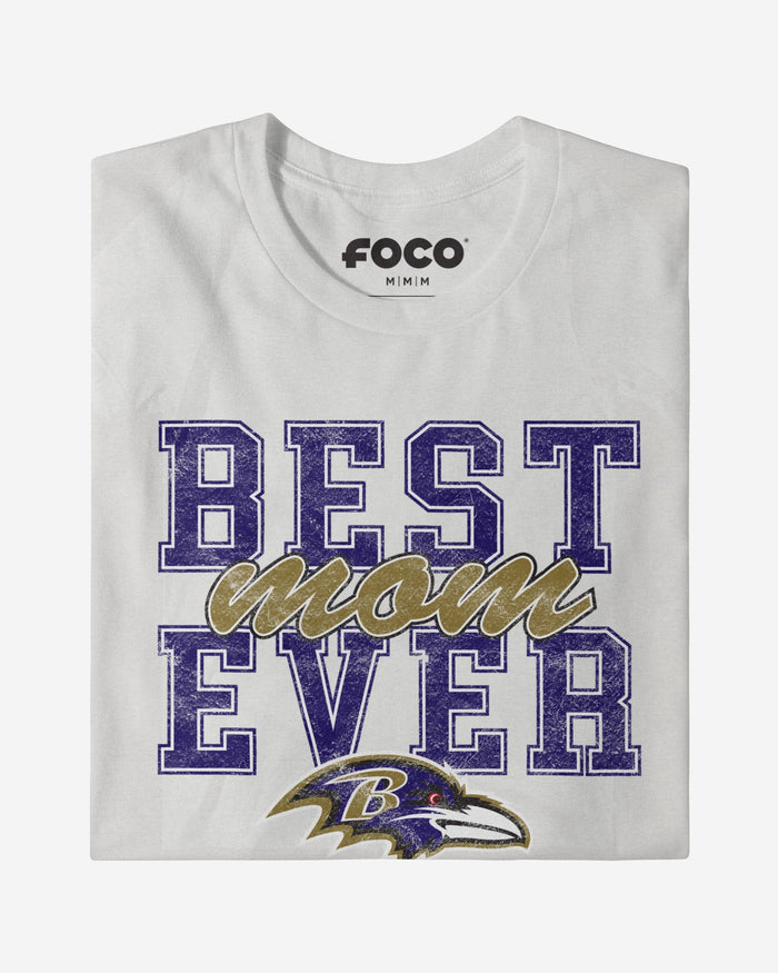Baltimore Ravens Best Mom Ever Stacked T-Shirt FOCO - FOCO.com