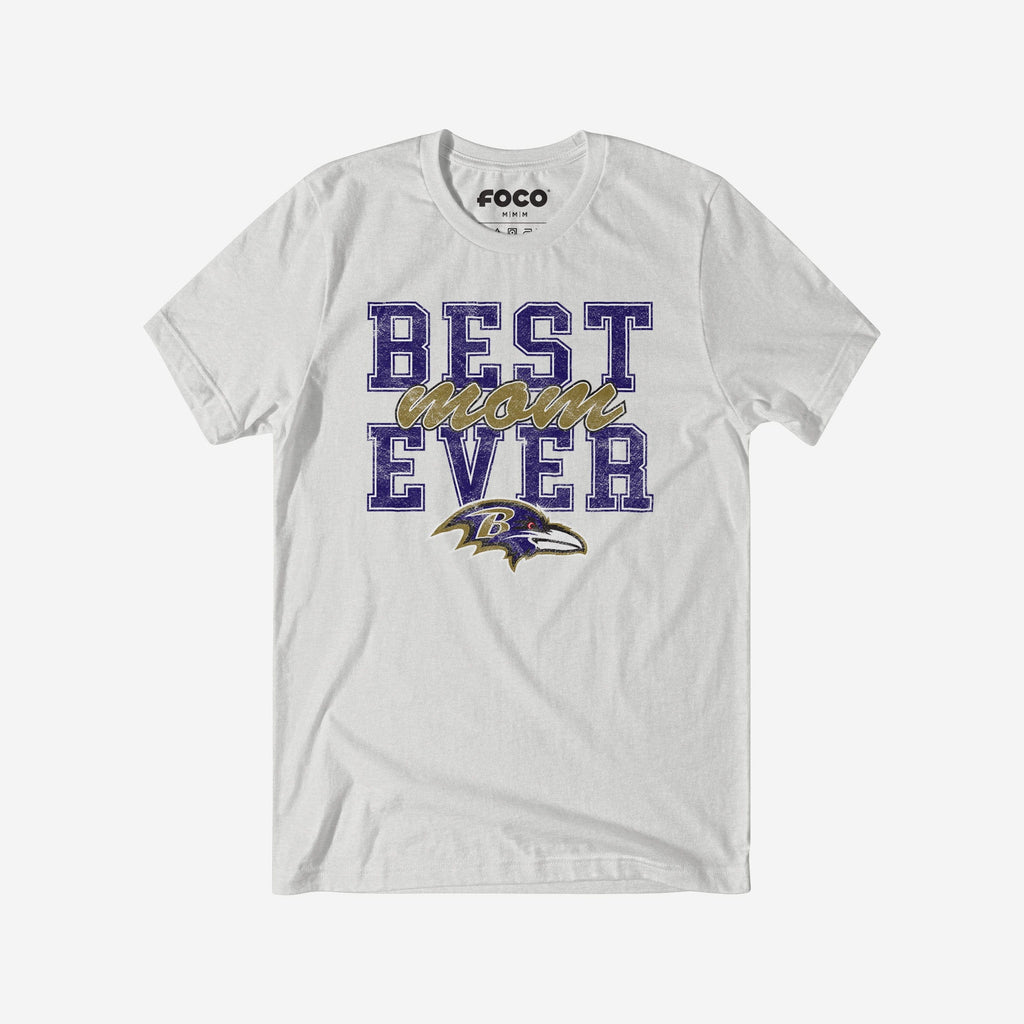 Baltimore Ravens Best Mom Ever Stacked T-Shirt FOCO S - FOCO.com