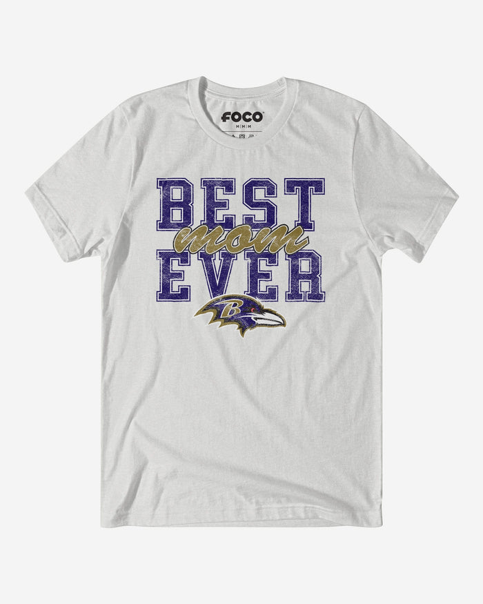 Baltimore Ravens Best Mom Ever Stacked T-Shirt FOCO S - FOCO.com