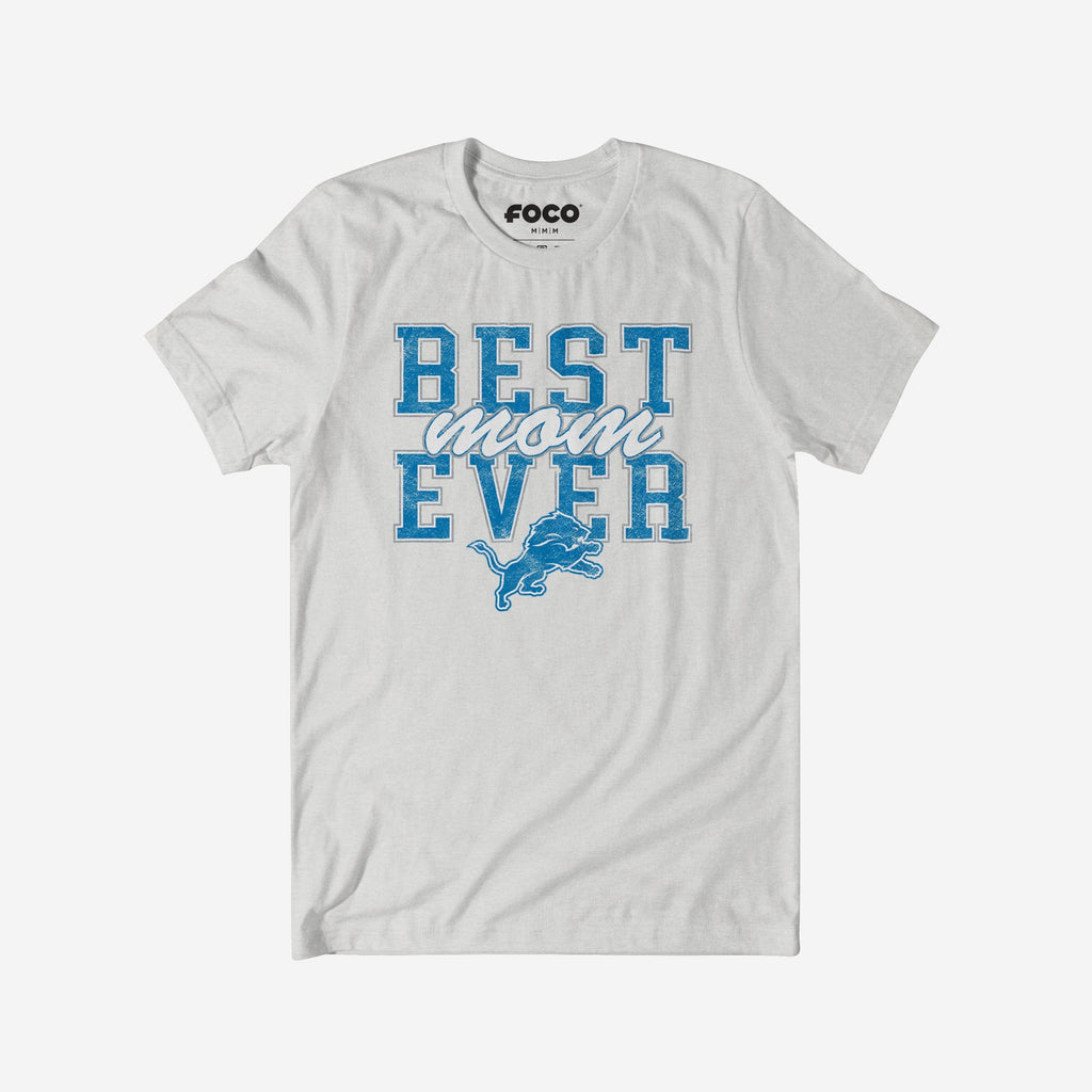 Detroit Lions Best Mom Ever Stacked T-Shirt FOCO S - FOCO.com
