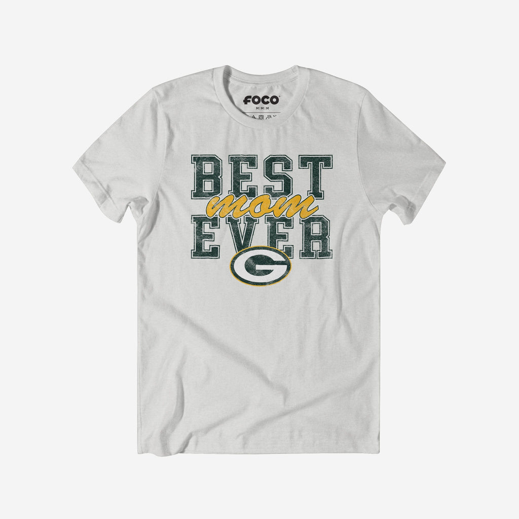 Green Bay Packers Best Mom Ever Stacked T-Shirt FOCO S - FOCO.com