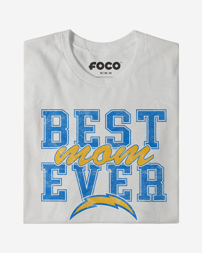 Los Angeles Chargers Best Mom Ever Stacked T-Shirt FOCO - FOCO.com