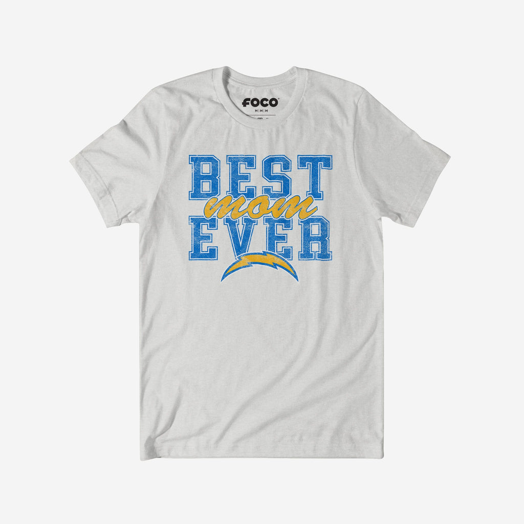 Los Angeles Chargers Best Mom Ever Stacked T-Shirt FOCO S - FOCO.com