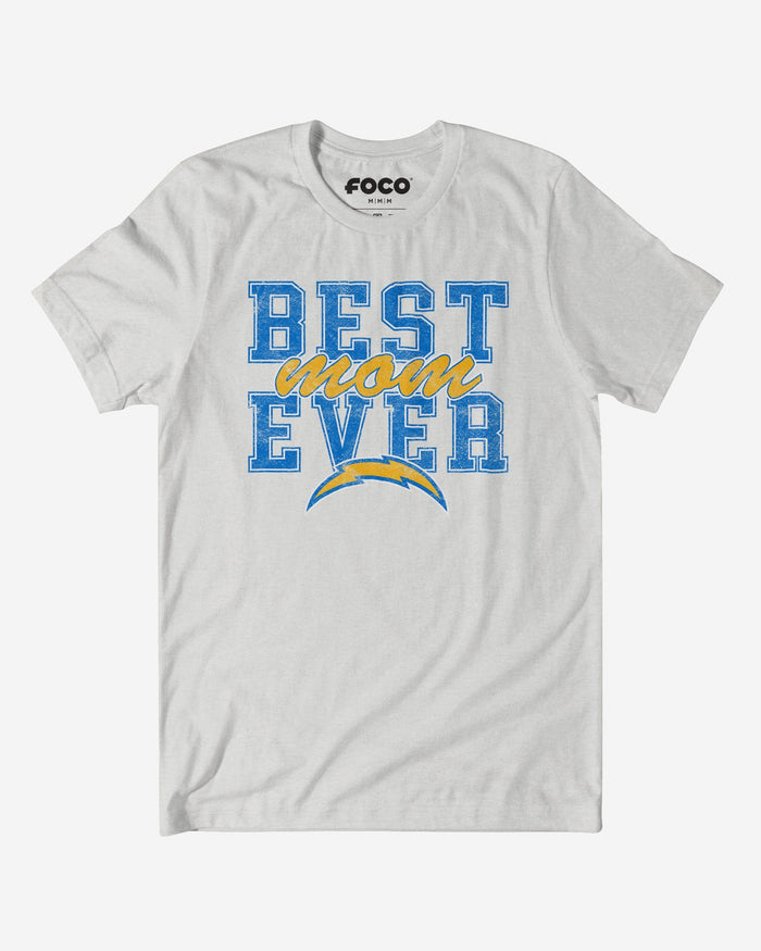 Los Angeles Chargers Best Mom Ever Stacked T-Shirt FOCO S - FOCO.com