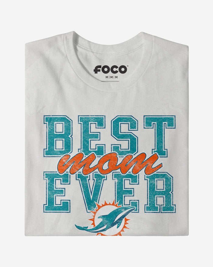 Miami Dolphins Best Mom Ever Stacked T-Shirt FOCO - FOCO.com
