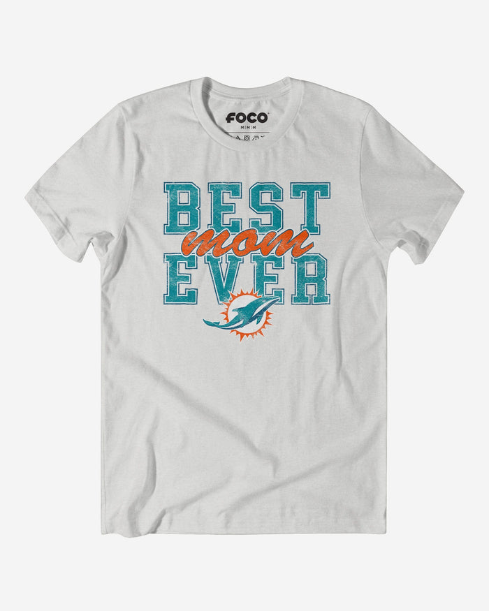 Miami Dolphins Best Mom Ever Stacked T-Shirt FOCO S - FOCO.com