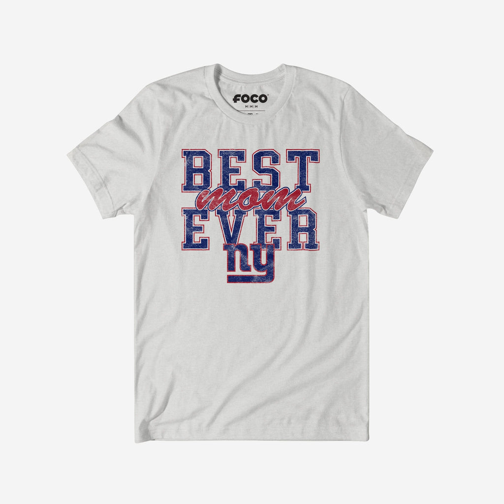 New York Giants Best Mom Ever Stacked T-Shirt FOCO S - FOCO.com
