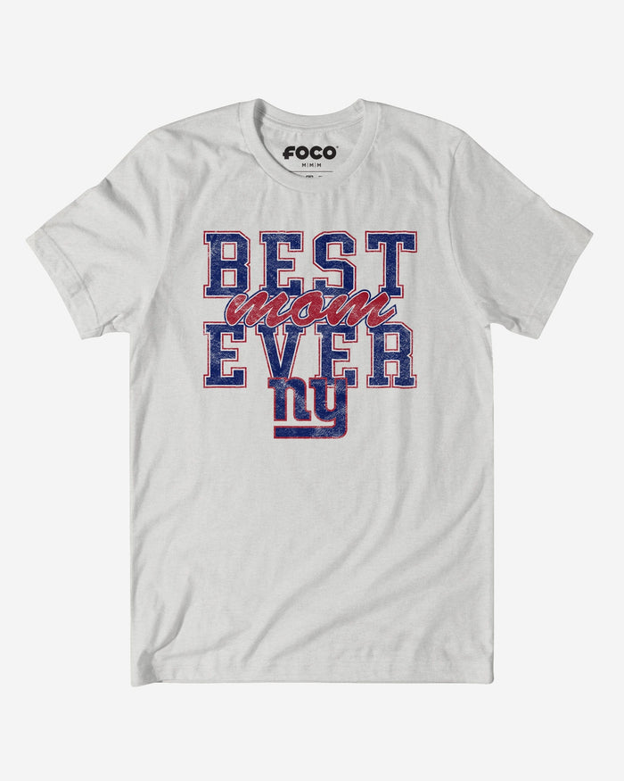 New York Giants Best Mom Ever Stacked T-Shirt FOCO S - FOCO.com