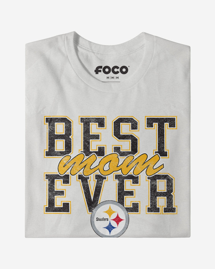 Pittsburgh Steelers Best Mom Ever Stacked T-Shirt FOCO - FOCO.com