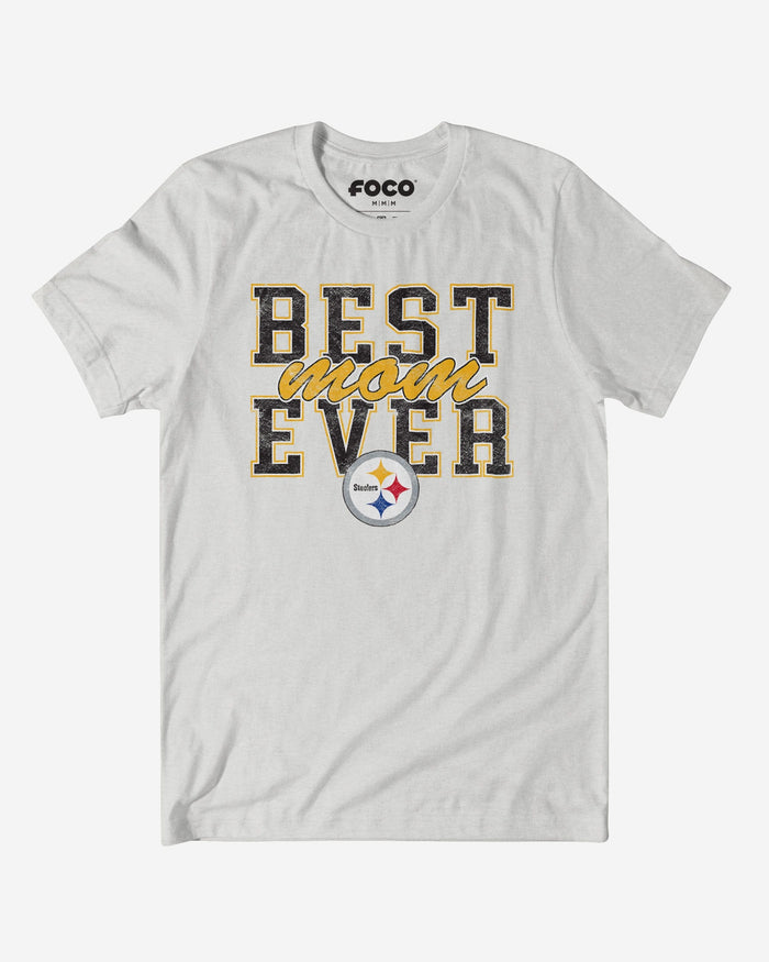 Pittsburgh Steelers Best Mom Ever Stacked T-Shirt FOCO S - FOCO.com