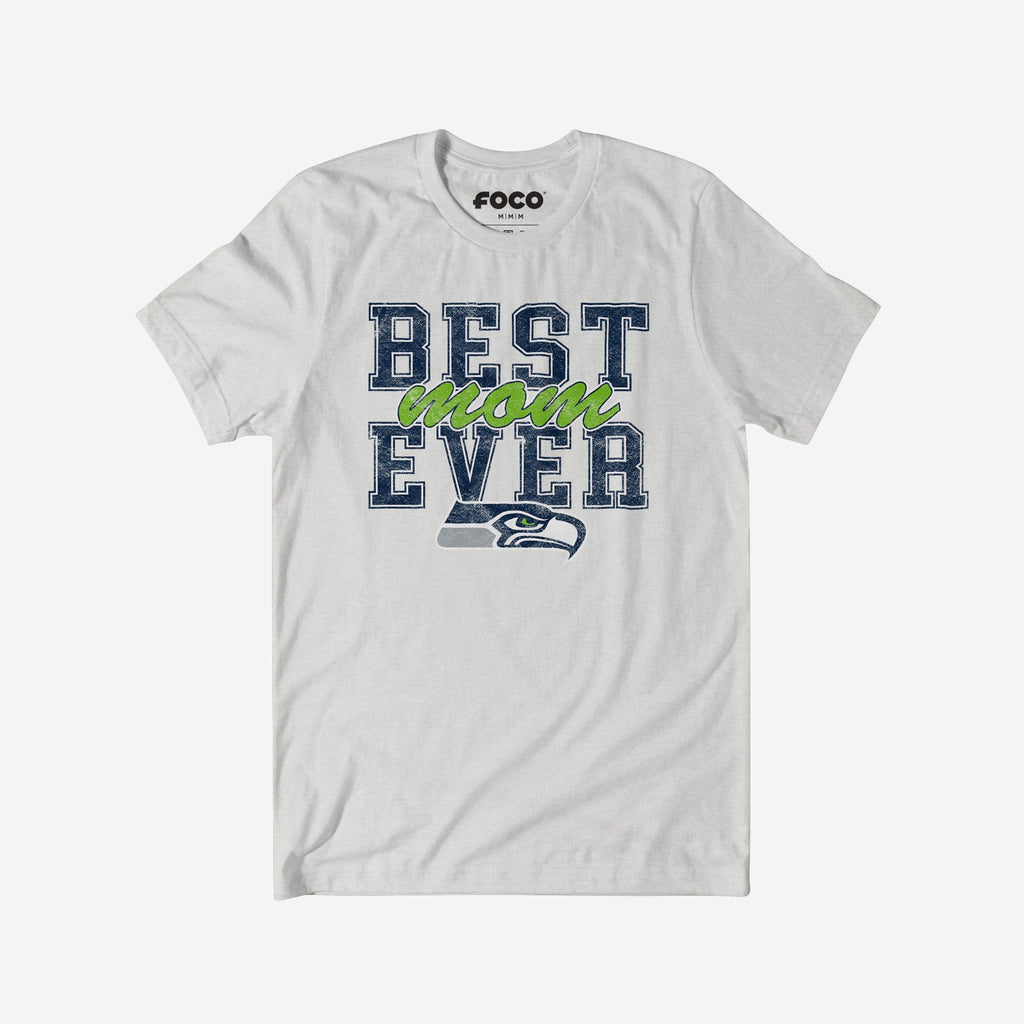 Seattle Seahawks Best Mom Ever Stacked T-Shirt FOCO S - FOCO.com