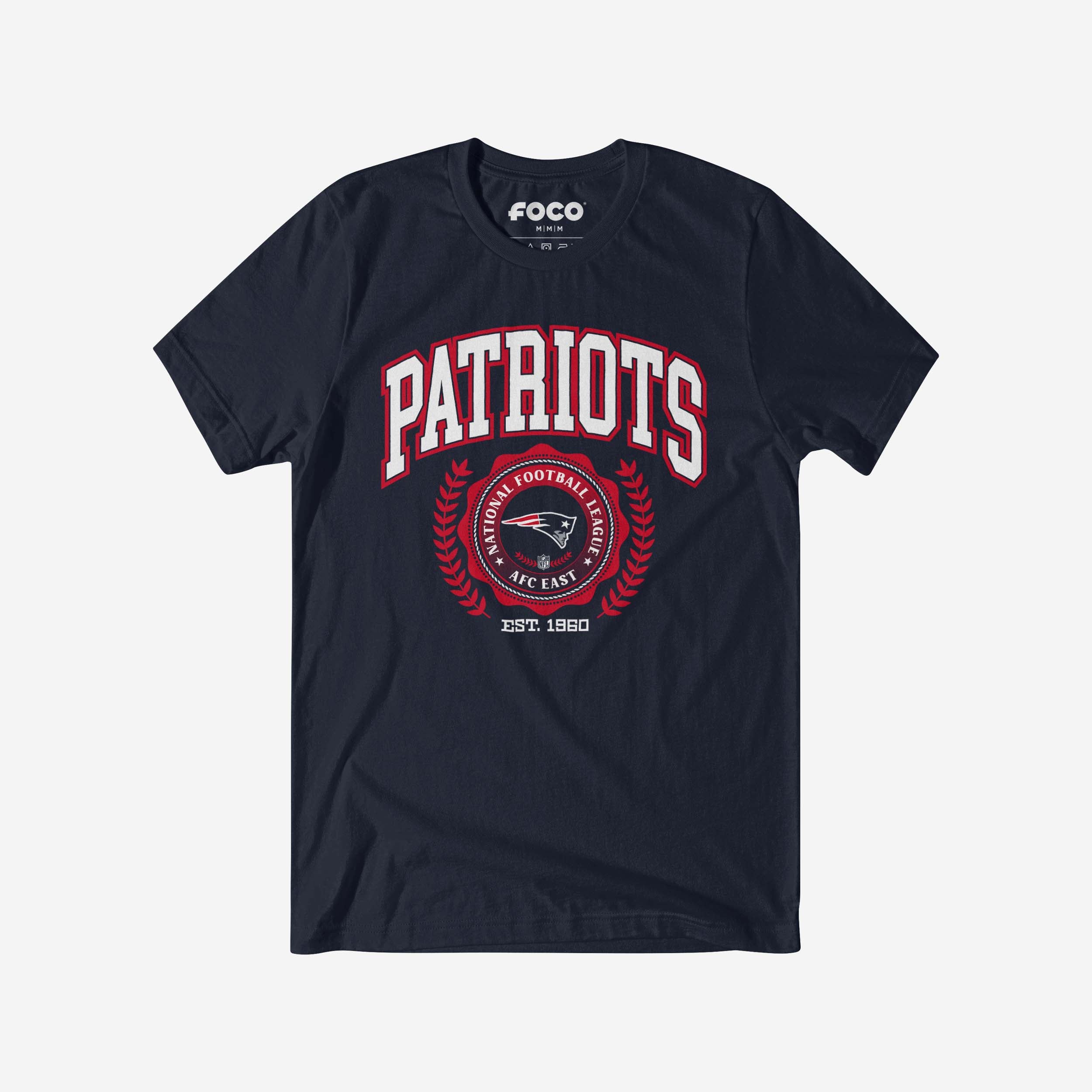 トップス phatrnk ENGLISH LOGO FOOTBALL SHIRTS New England Patriots Team Crest T-Shirt FOCO