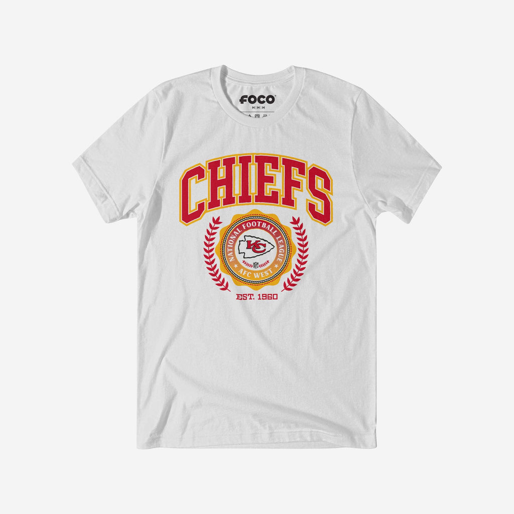 Kansas City Chiefs Team Crest T-Shirt FOCO White S - FOCO.com