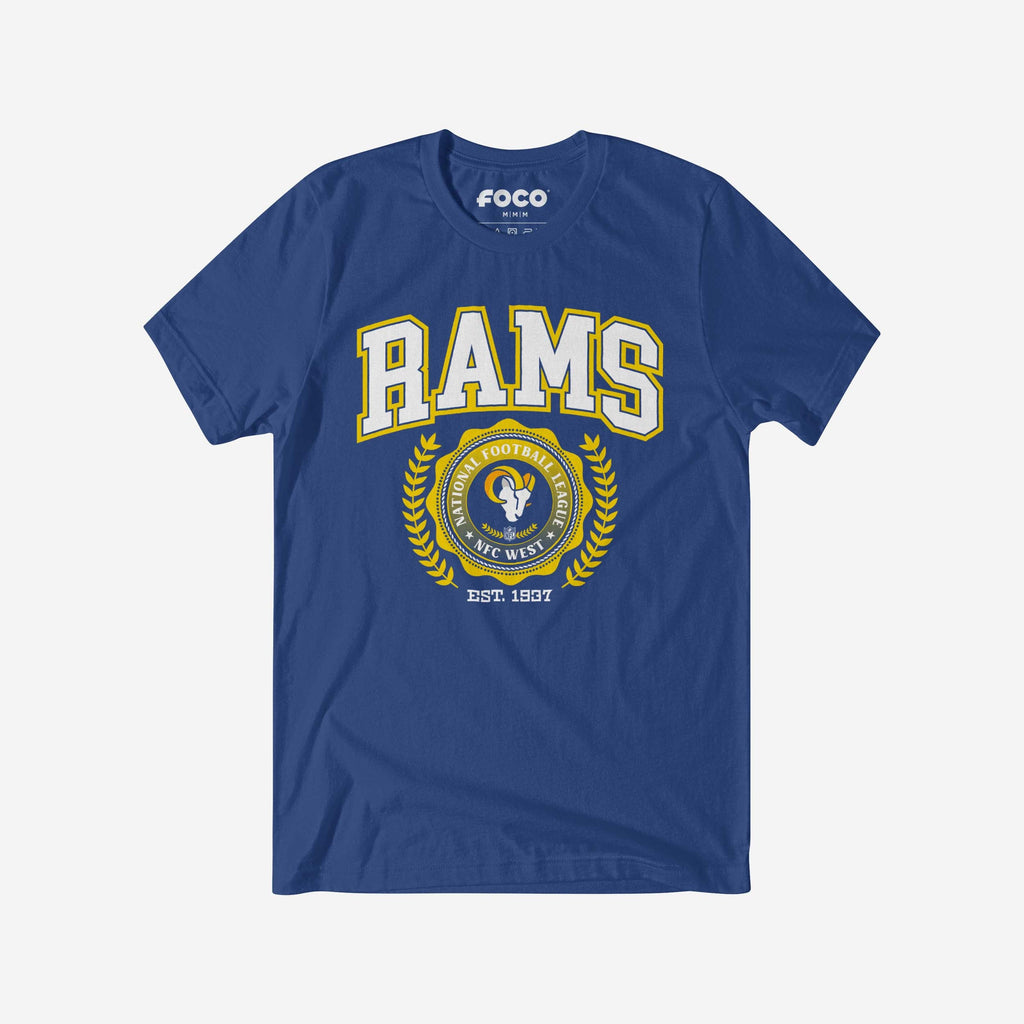 Los Angeles Rams Team Crest T-Shirt FOCO True Royal S - FOCO.com