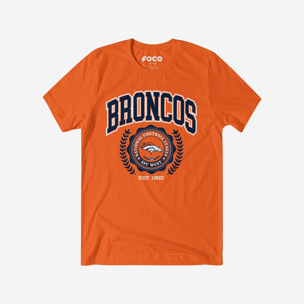Denver Broncos Team Crest T-Shirt FOCO Orange S - FOCO.com