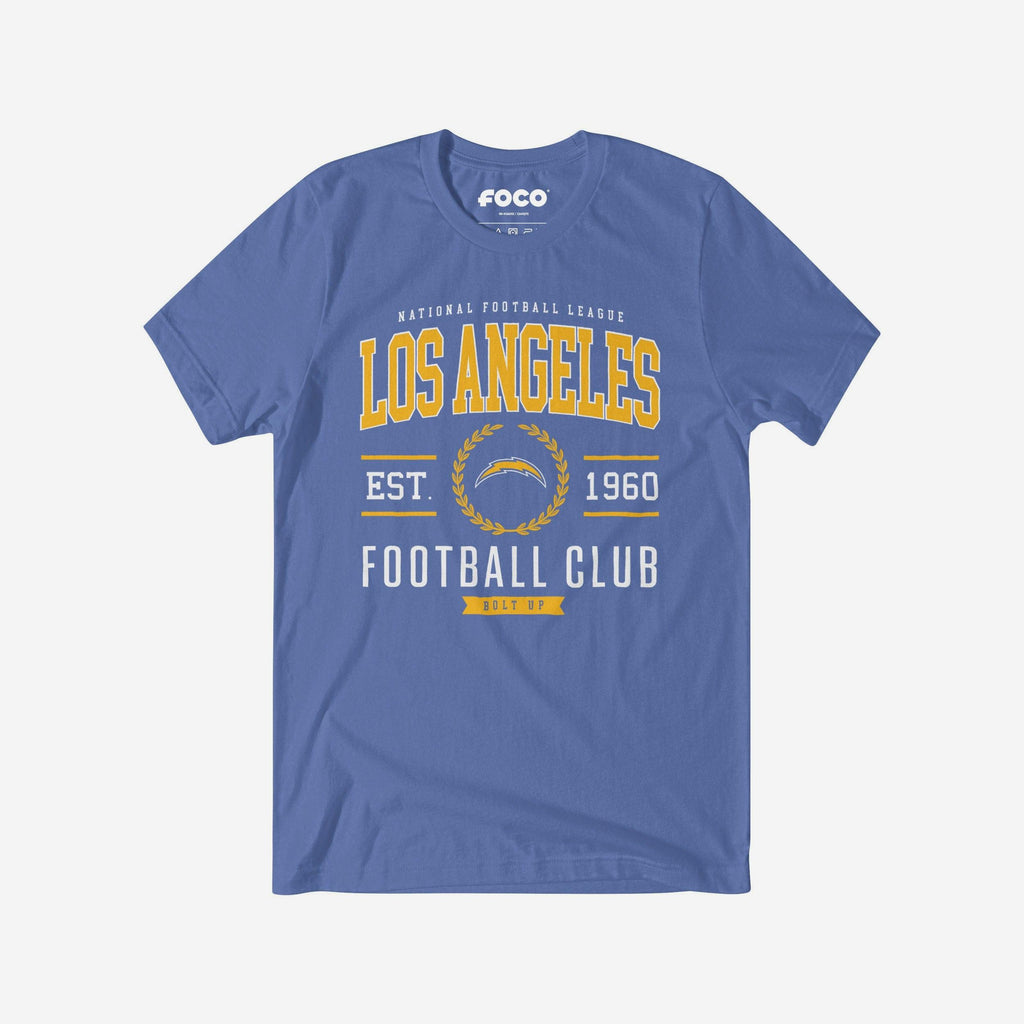 Los Angeles Chargers Football Club T-Shirt FOCO Columbia Blue S - FOCO.com