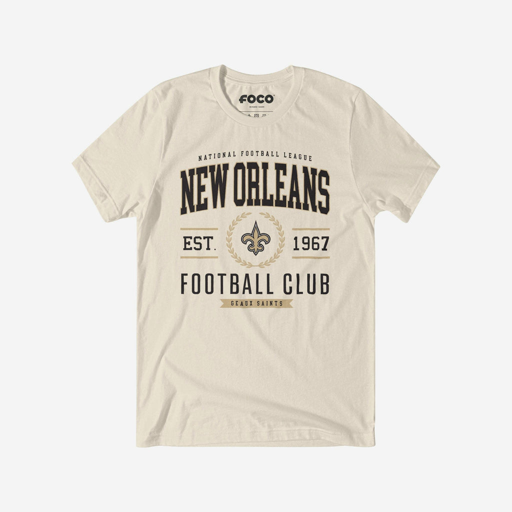 New Orleans Saints Football Club T-Shirt FOCO Natural S - FOCO.com