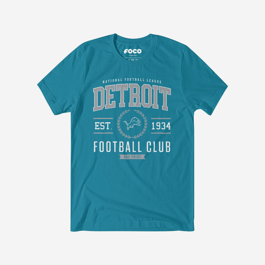 Detroit Lions Football Club T-Shirt FOCO Neon Blue S - FOCO.com