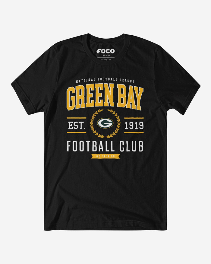 Green Bay Packers Football Club T-Shirt FOCO Black S - FOCO.com