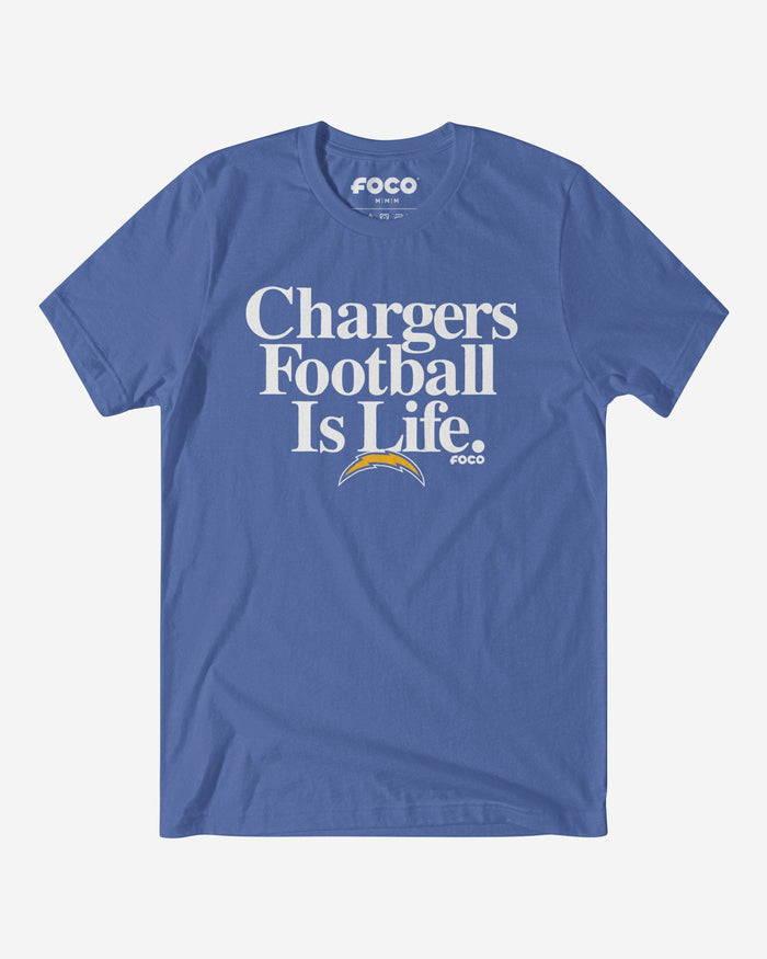 Los Angeles Chargers Football is Life T-Shirt FOCO S - FOCO.com