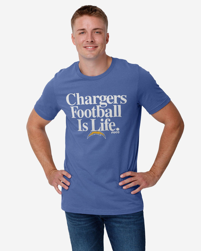 Los Angeles Chargers Football is Life T-Shirt FOCO - FOCO.com