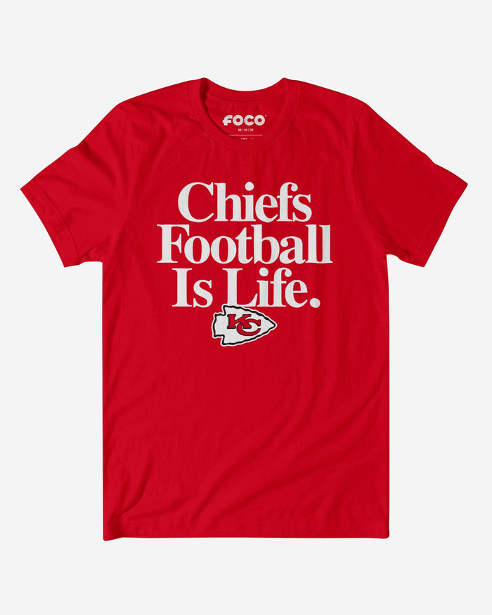 Kansas City Chiefs Football is Life T-Shirt FOCO S - FOCO.com