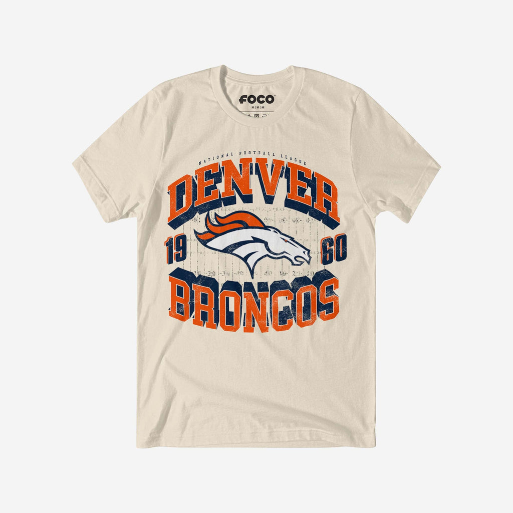 Denver Broncos Field Arched Wordmark T-Shirt FOCO S - FOCO.com