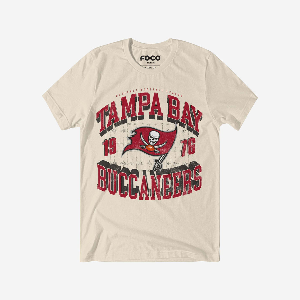 Tampa Bay Buccaneers Field Arched Wordmark T-Shirt FOCO S - FOCO.com