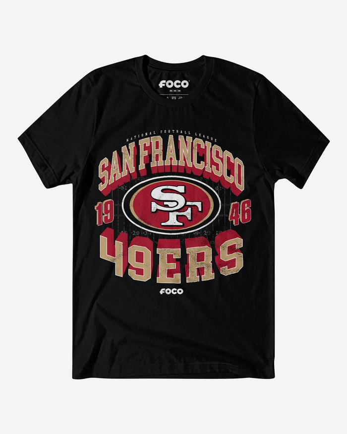 San Francisco 49ers Field Arched Wordmark T-Shirt FOCO S - FOCO.com