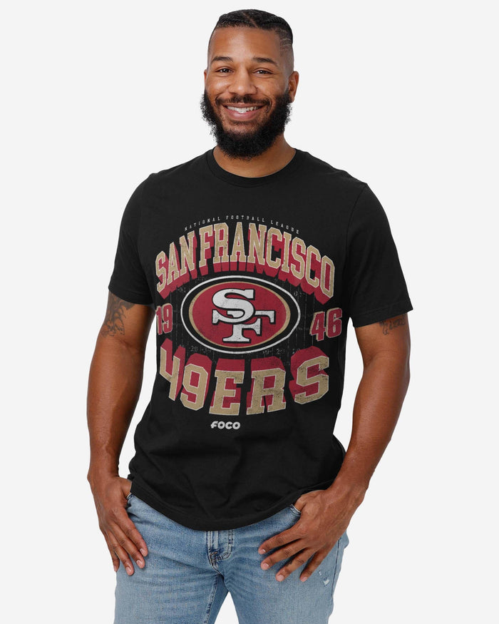 San Francisco 49ers Field Arched Wordmark T-Shirt FOCO - FOCO.com
