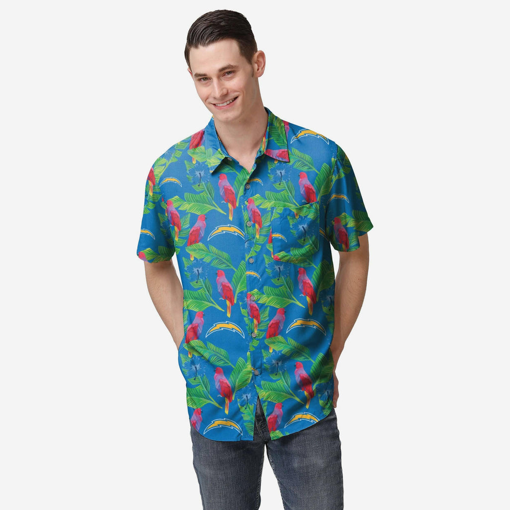 Los Angeles Chargers Floral Button Up Shirt FOCO S - FOCO.com
