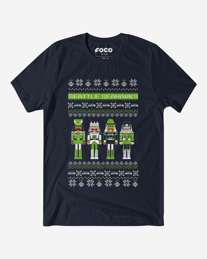 Seattle Seahawks Holiday Nutcracker Sweater T-Shirt FOCO S - FOCO.com