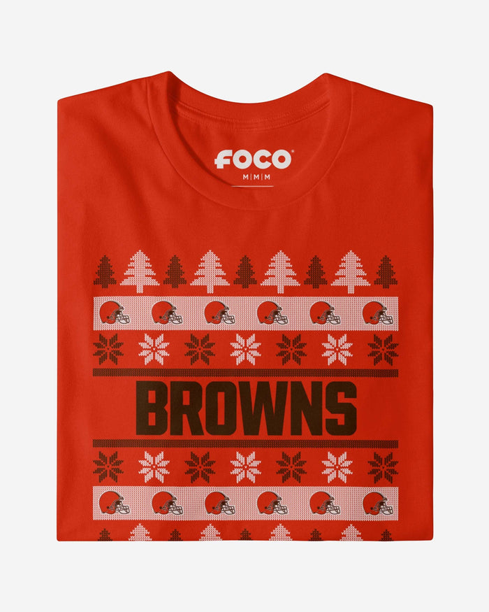 Cleveland Browns Holiday Sweater T-Shirt FOCO - FOCO.com