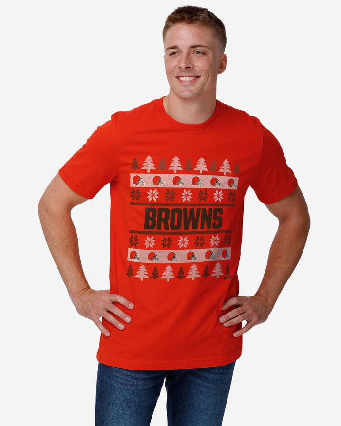 Cleveland Browns Holiday Sweater T-Shirt FOCO - FOCO.com
