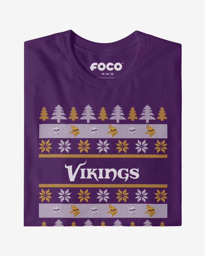 Minnesota Vikings Holiday Sweater T-Shirt FOCO - FOCO.com