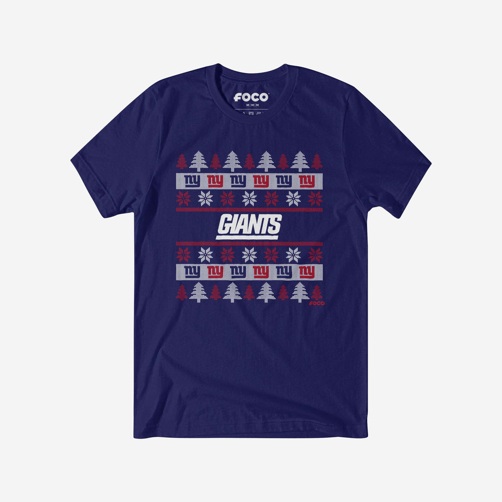 New York Giants Holiday Sweater T-Shirt FOCO S - FOCO.com