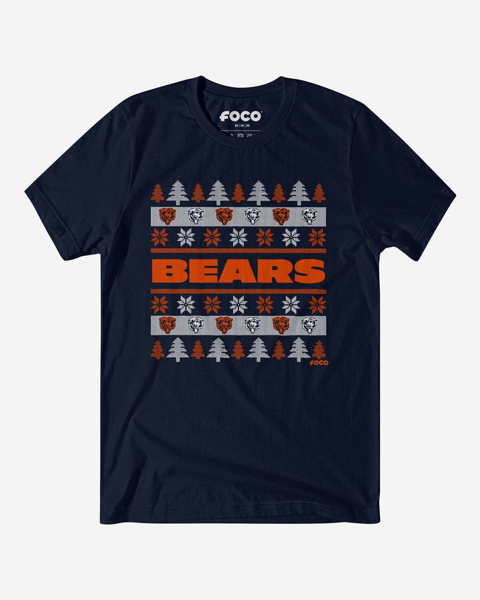 Chicago Bears Holiday Sweater T-Shirt FOCO S - FOCO.com