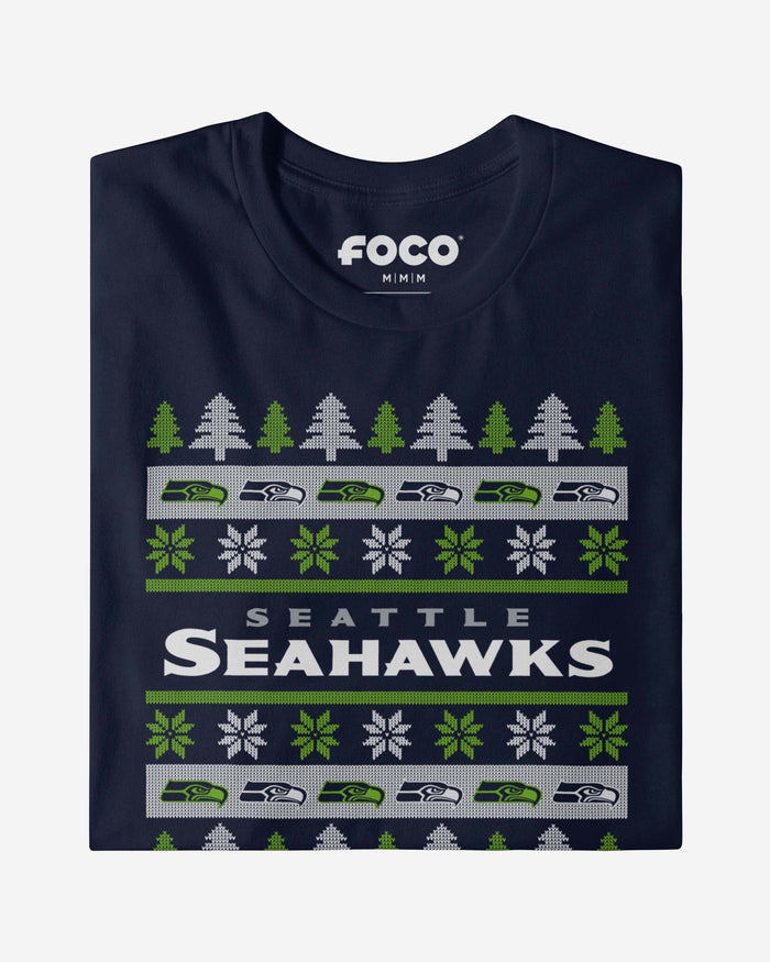 Seattle Seahawks Holiday Sweater T-Shirt FOCO - FOCO.com