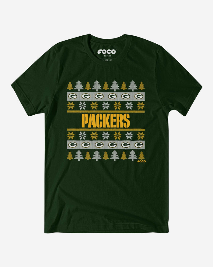 Green Bay Packers Holiday Sweater T-Shirt FOCO S - FOCO.com