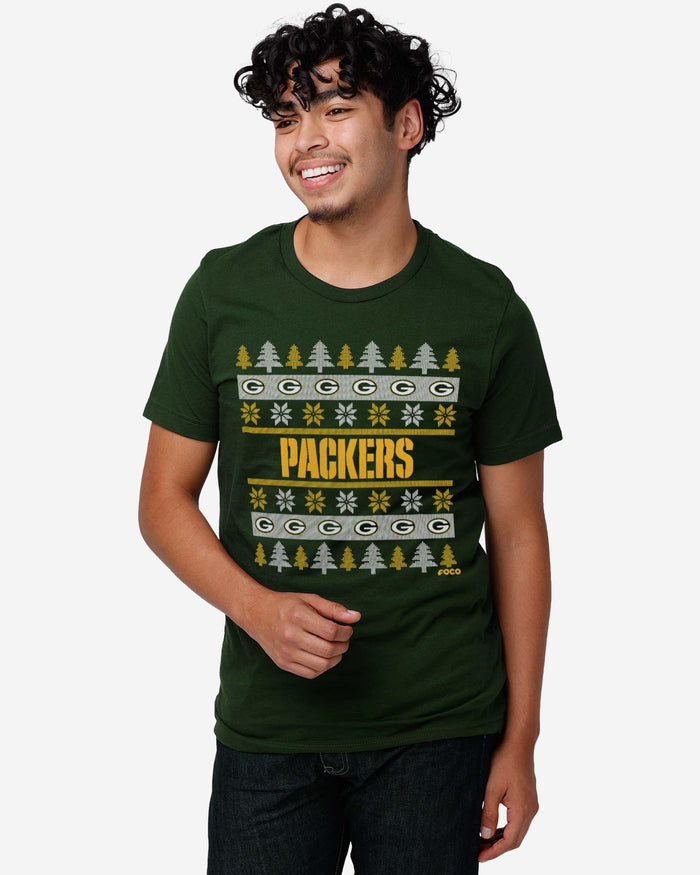 Green Bay Packers Holiday Sweater T-Shirt FOCO - FOCO.com