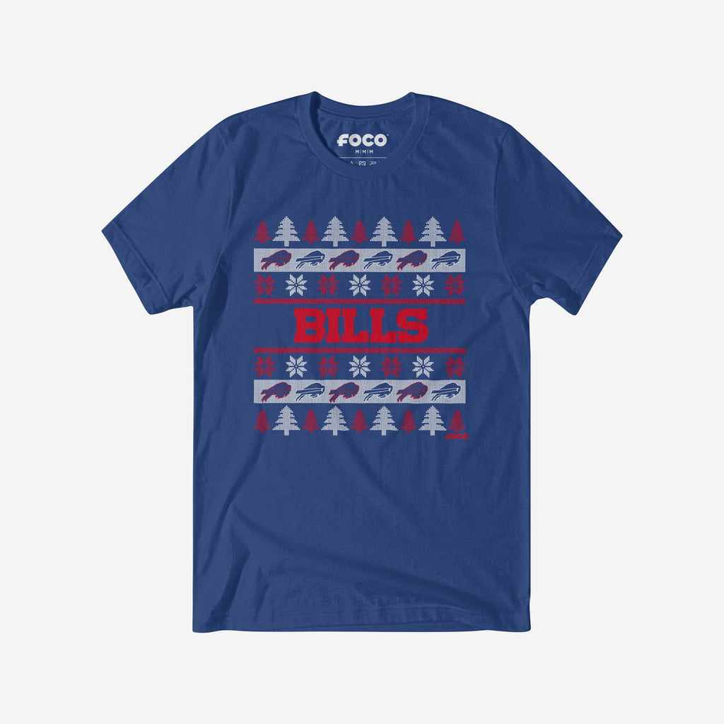 Buffalo Bills Holiday Sweater T-Shirt FOCO S - FOCO.com