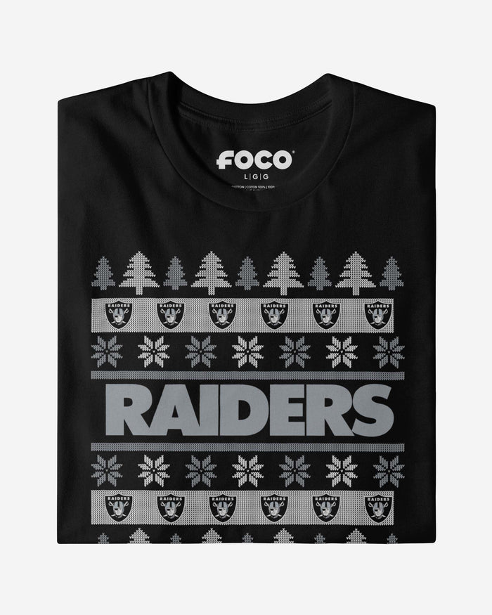 Las Vegas Raiders Holiday Sweater T-Shirt FOCO - FOCO.com