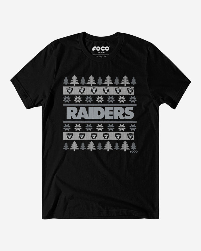 Las Vegas Raiders Holiday Sweater T-Shirt FOCO S - FOCO.com