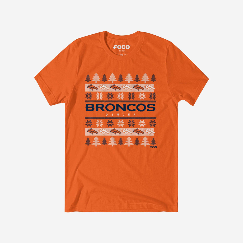 Denver Broncos Holiday Sweater T-Shirt FOCO S - FOCO.com