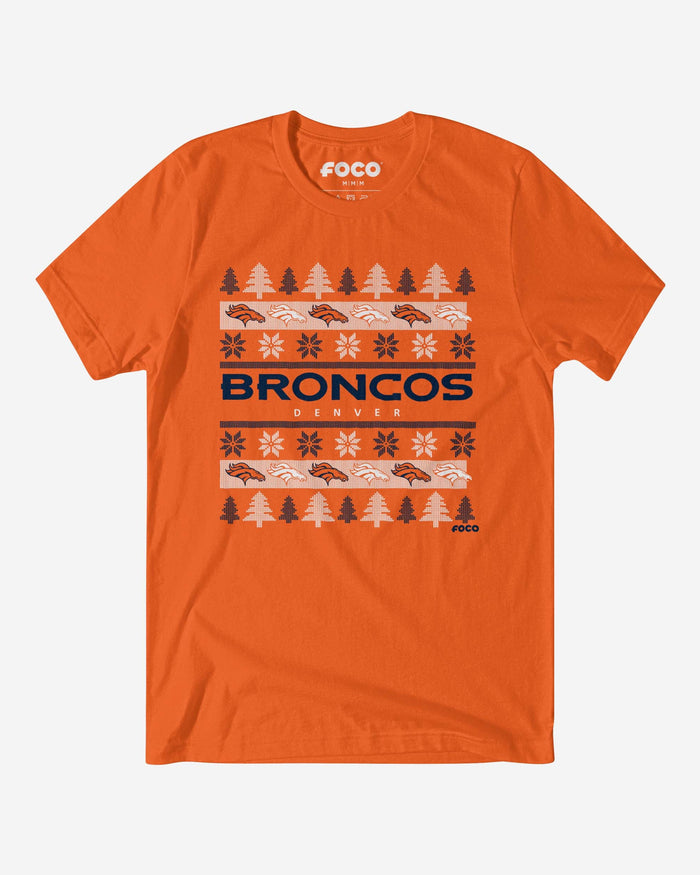 Denver Broncos Holiday Sweater T-Shirt FOCO S - FOCO.com