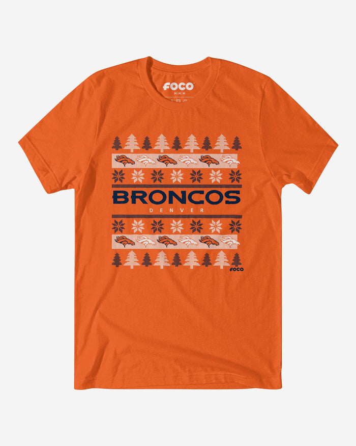 Denver Broncos Holiday Sweater T-Shirt FOCO S - FOCO.com