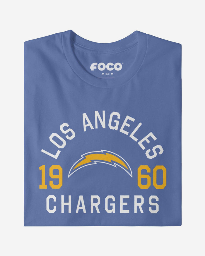Los Angeles Chargers Heritage Print T-Shirt FOCO Black S - FOCO.com