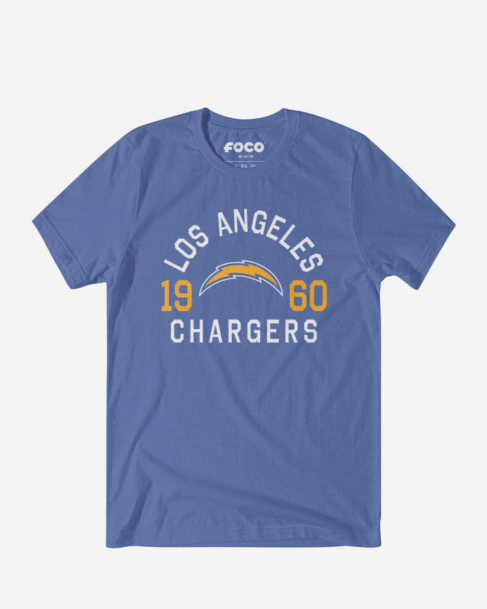 Los Angeles Chargers Heritage Print T-Shirt FOCO Black S - FOCO.com