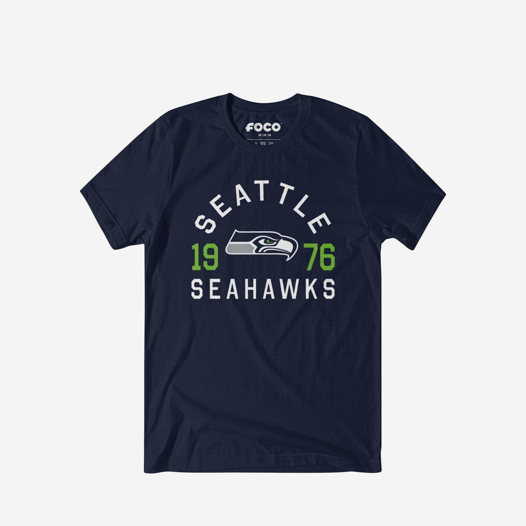 Seattle Seahawks Heritage Print T-Shirt FOCO Black S - FOCO.com